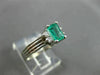 ESTATE .97CT DIAMOND & EMERALD 14KT WHITE GOLD ENGAGEMENT RING BEAUTIFUL! #21750