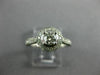 ESTATE 1.0CT DIAMOND 14KT WHITE GOLD ROUND HALO SEMI ETERNITY ENGAGEMENT RING