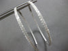 EXTRA LARGE 2.39CT DIAMOND 18KT WHITE GOLD 3D INSIDE OUT HOOP HANGING EARRINGS