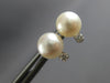 ESTATE .06CT DIAMOND & AAA SOUTH SEA PEARL 14KT WHITE GOLD CLASSIC STUD EARRINGS