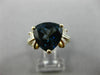 ESTATE LARGE 4.05CT DIAMOND & AAA BLUE TOPAZ 14KT YELLOW GOLD FILIGREE FUN RING