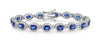 7.60CT DIAMOND & AAA SAPPHIRE 18KT WHITE GOLD 3D OVAL & ROUND TENNIS BRACELET