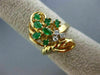 ESTATE WIDE .46CT DIAMOND & AAA EMERALD 14K YELLOW GOLD 3D WOVEN BASKET FUN RING