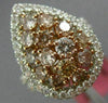ESTATE WIDE 2.27CT MULTI COLOR DIAMOND 18K WHITE & ROSE GOLD 3D ANNIVERSARY RING