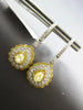 LARGE 2.4CT WHITE & CANARY DIAMOND 18KT TWO TONE GOLD TEAR DROP HANGING EARRINGS