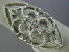 LARGE 1.33CT DIAMOND 14KT WHITE GOLD 3D OPEN FILIGREE FLOWER MARQUISE SHAPE RING