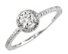 .55CT DIAMOND 14KT WHITE GOLD 3D ROUND SOLITAIRE HALO FRIENDSHIP ENGAGEMENT RING