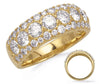 2.08CT DIAMOND 14KT YELLOW GOLD 3D ROUND CLASSIC SEMI ETERNITY ANNIVERSARY RING