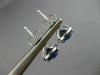 ESTATE 2.80CT DIAMOND & AAA SAPPHIRE 14KT WHITE GOLD 3D ROUND HALO STUD EARRINGS