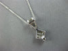 .56CT DIAMOND 14K WHITE GOLD ROUND BAGUETTE & PRINCESS INVISIBLE SQUARE PENDANT