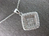 ESTATE LARGE 1.19CT DIAMOND 18KT WHITE GOLD 3D INVISIBLE SQUARE FLOATING PENDANT