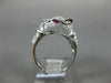 ESTATE LARGE 1.67CT DIAMOND & AAA RUBY 14KT WHITE GOLD 3D HAPPY TIGER FUN RING