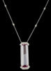 LARGE 21.02CT DIAMOND & AAA KUNZITE 18KT WHITE GOLD EMERALD CUT & ROUND NECKLACE