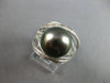 LARGE .50CT DIAMOND & AAA TAHITIAN PEARL 14KT WHITE GOLD CRISS CROSS SWIRL RING