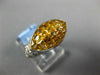 3.98CT DIAMOND & AAA YELLOW SAPPHIRE 18KT WHITE GOLD 3D HEART MARQUISE LOVE RING