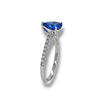 2.27CT DIAMOND & AAA SAPPHIRE 18K WHITE GOLD 3D CLASSIC HEART SHAPE & ROUND RING