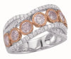 LARGE 2.13CT WHITE & PINK DIAMOND 18KT WHITE & ROSE GOLD INFINITY FILIGREE RING