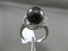 ESTATE LARGE .19CT DIAMOND 14K WHITE GOLD 3D TAHITIAN PEARL FLOWER SOLITARE RING