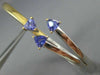 ESTATE 1.21CT TRILLION TANZANITE 18KT WHITE & YELLOW GOLD BANGLE BRACELET #15816