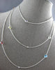 EXTRA LONG 5.75CT DIAMOND & AAA MULTI GEM 14KT WHITE GOLD BY THE YARD NECKLACE