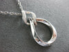 ESTATE LARGE .07CT DIAMOND 18KT WHITE GOLD 3D TEAR DROP LOVE KNOT FUN PENDANT
