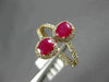 ESTATE WIDE 1.22CT DIAMOND & AAA OVAL RUBY 14KT ROSE GOLD DOUBLE HALO LOVE RING