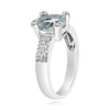 ESTATE 1.72CT DIAMOND & AAA GREEN AMETHYST 14KT WHITE GOLD OVAL & ROUND FUN RING