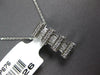 ESTATE .25CT DIAMOND 14KT WHITE GOLD 3D ROUND & BAGUETTE BAR FLOATING PENDANT