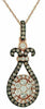 .42CT WHITE & CHOCOLATE FANCY DIAMOND 14K ROSE GOLD 3D CLUSTER TEAR DROP PENDANT