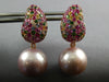 3.77CT DIAMOND & AAA SAPPHIRE & SOUTH SEA PEARL 18KT ROSE GOLD HANGING EARRINGS
