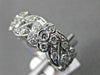 ESTATE WIDE 2.31CT DIAMOND 14KT WHITE GOLD 3D FLOWER FILIGREE ETERNITY RING 1356