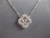 ESTATE .58CT DIAMOND 14KT WHITE GOLD 3D CLASSIC FLOWER LOVE NECKLACE