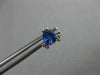 ESTATE .78CT AAA TANZANITE 14KT YELLOW GOLD 3D TRILLION STUD EARRINGS #25458