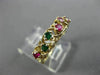 ESTATE .26CT AAA MULTI GEM 14K YELLOW GOLD ETOILE CRISS CROSS FLOWER RING #25883