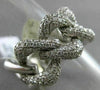 ESTATE WIDE 3.0CT DIAMOND 14KT WHITE GOLD 3D HANDCRAFTED FLEXIBLE LOVE KNOT RING