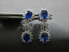 2.31CT DIAMOND & AAA SAPPHIRE 18K WHITE GOLD OVAL & ROUND DOUBLE FLOWER EARRINGS