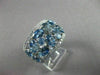 ANTIQUE WIDE 4.87CT DIAMOND & AAA LIGHT BLUE SAPPHIRE 18KT WHITE GOLD RING