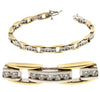 ESTATE 2.28CT DIAMOND 14KT 2 TONE GOLD 5 STONE CHANNEL ETERNITY TENNIS BRACELET