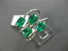 ESTATE LARGE 2.21CT DIAMOND & AAA EMERALD 14KT WHITE GOLD CLASSIC MULTI ROW RING