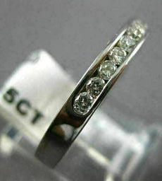 ESTATE WIDE .35CT DIAMOND 14K WHITE GOLD 8 STONE CHANNEL ANNIVERSARY RING #22943