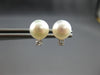ESTATE .06CT DIAMOND & AAA SOUTH SEA PEARL 14KT WHITE GOLD CLASSIC STUD EARRINGS