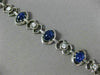ANTIQUE LARGE 15.0CT DIAMOND & AAA CABOCHON SAPPHIRE PLATINUM 3D TENNIS BRACELET
