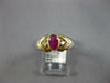 ESTATE .72CT DIAMOND & AAA RUBY 14KT YELLOW GOLD OVAL & ROUND DOUBLE V FUN RING