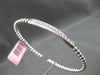 ESTATE .30CT DIAMOND 14KT WHITE GOLD BEAD 3D CLASSIC FLEXIBLE BANGLE BRACELET