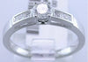 ESTATE .50CT DIAMOND 14KT WHITE GOLD 3D ROUND & PRINCESS CLASSIC ENGAGEMENT RING