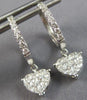 .72CT DIAMOND 18KT WHITE GOLD INVISIBLE HEART SHAPE PAVE LOVE HANGING EARRINGS