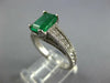 1.45CT DIAMOND & AAA EMERALD 14KT WHITE GOLD EMERALD CUT & ROUND ENGAGEMENT RING