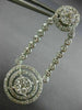 ESTATE LARGE 3.20CT DIAMOND 14K WHITE GOLD CIRCULAR DOUBLE HALO HANGING EARRINGS