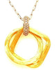 ESTATE .45CT DIAMOND 18K 2 TONE GOLD ROUND & SQUARE LOVE KNOT FLOATING PENDANT
