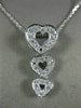 ESTATE 1.15CT DIAMOND 14KT WHITE GOLD 3D CLASSIC HEART JOURNEY PENDANT #18355